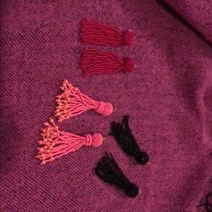 Set of 3 Tassle Earrings